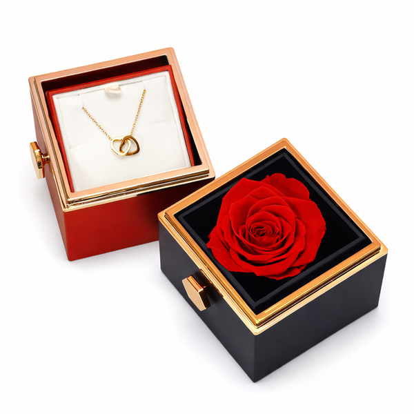 Rose Box Necklace and ring Set