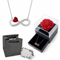 Rose Heart Box Necklace Set